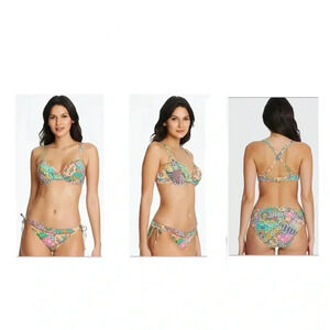 BLEU ROD BEATTIE Underwire Molded Cup Bra Seriously Sunny Bikini Set